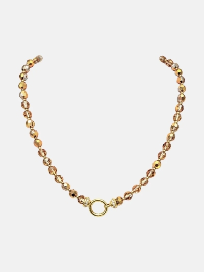 GOLD KİLİT DETAYLI SWAROVSKI KOLYE