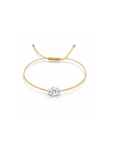 GOLD 1 KARAT OVAL TEKTAŞ PIRLANTA BİLEKLİK