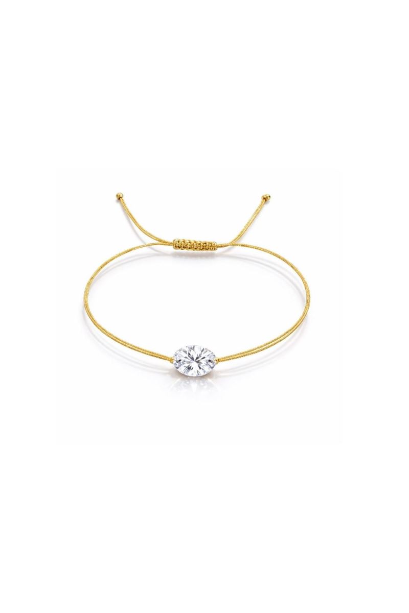 GOLD 1 KARAT OVAL TEKTAŞ PIRLANTA BİLEKLİK