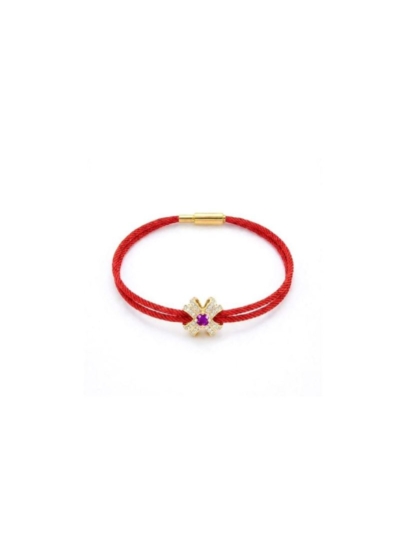 GOLD KIRMIZI 14K ALTIN FLEUR BİLEKLİK