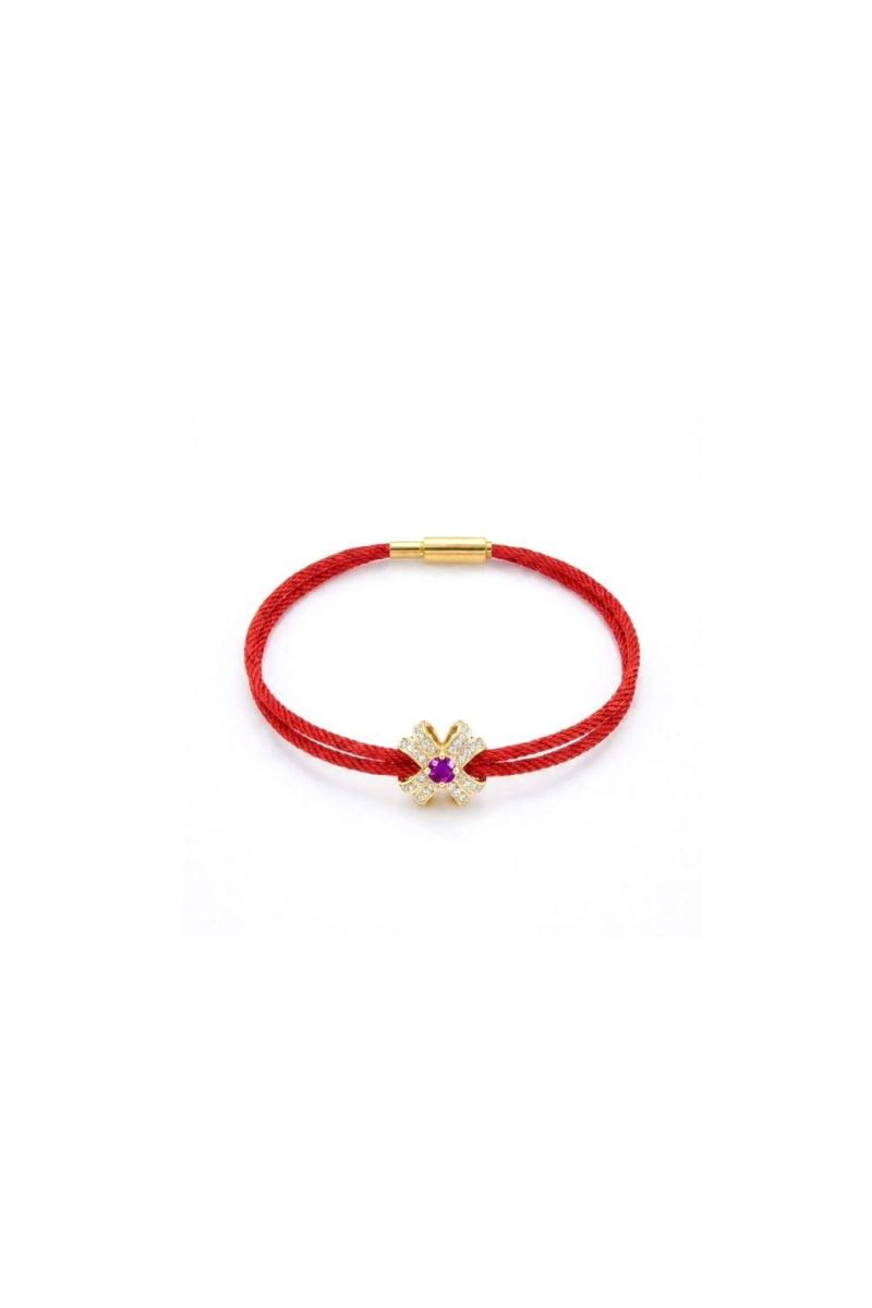 GOLD KIRMIZI 14K ALTIN FLEUR BİLEKLİK