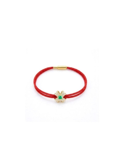 GOLD YEŞİL 14K ALTIN FLEUR BİLEKLİK