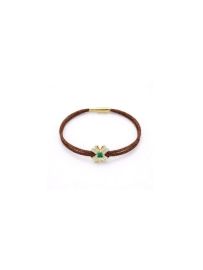 GOLD YEŞİL 14K ALTIN KAHVE FLEUR BİLEKLİK