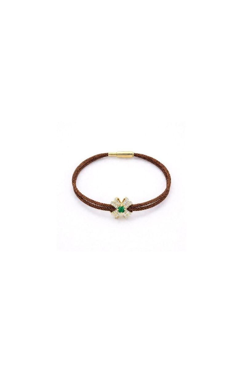 GOLD YEŞİL 14K ALTIN KAHVE FLEUR BİLEKLİK