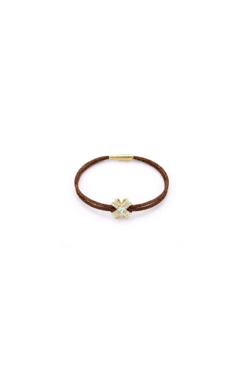 GOLD BEYAZ 14K ALTIN KAHVE FLEUR BİLEKLİK