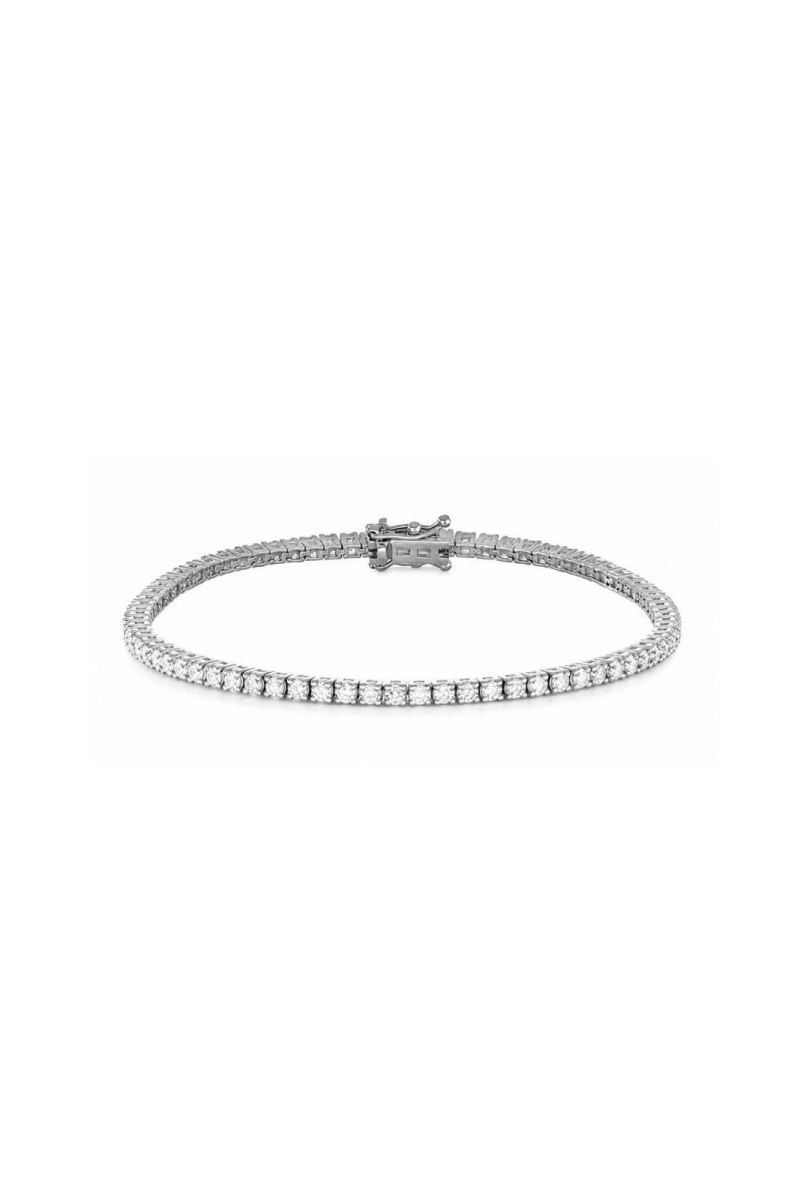SİLVER 14K ALTIN MOZANİT 2 MM SU YOLU BİLEKLİK