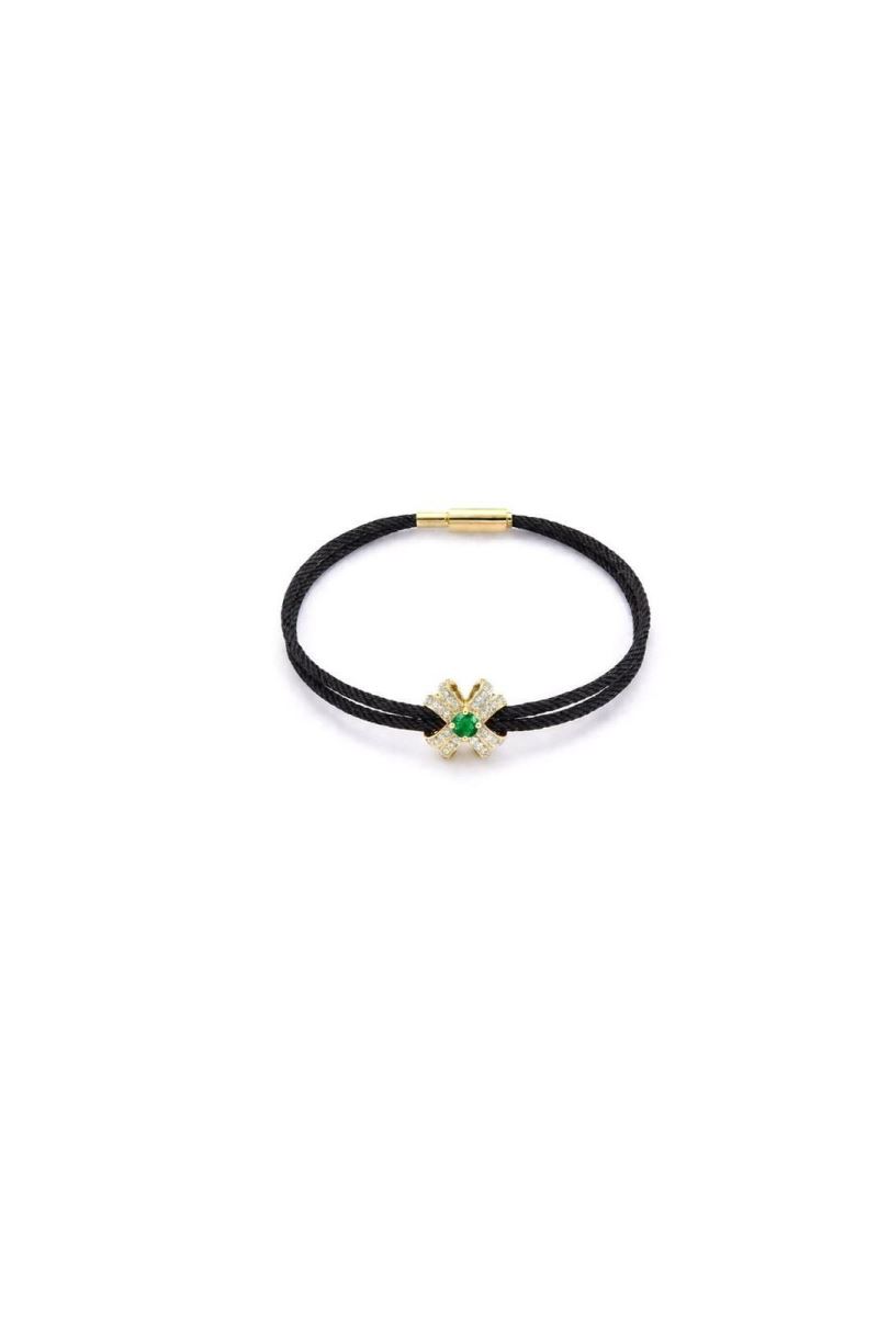 ZÜMRÜT 14K ALTIN SİYAH FLEUR BİLEKLİK