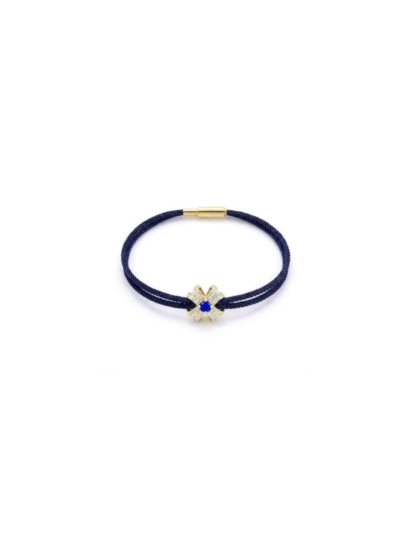 GOLD 14K ALTIN LACİVERT FLEUR BİLEKLİK
