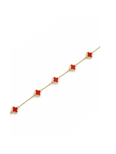 KIRMIZI 14K ALTIN YONCA BİLEKLİK