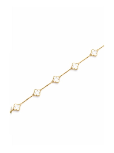 BEYAZ 14K ALTIN YONCA BİLEKLİK