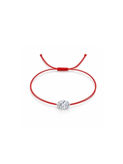 KIRMIZI 1 KARAT OVAL TEKTAŞ PIRLANTA BİLEKLİK