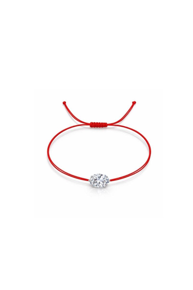KIRMIZI 2 KARAT OVAL TEKTAŞ PIRLANTA BİLEKLİK