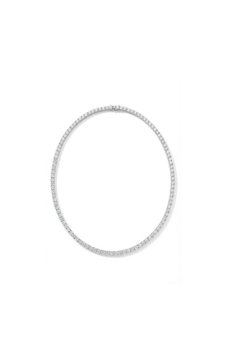 SİLVER 4 MM MOZANİT SU YOLU KOLYE