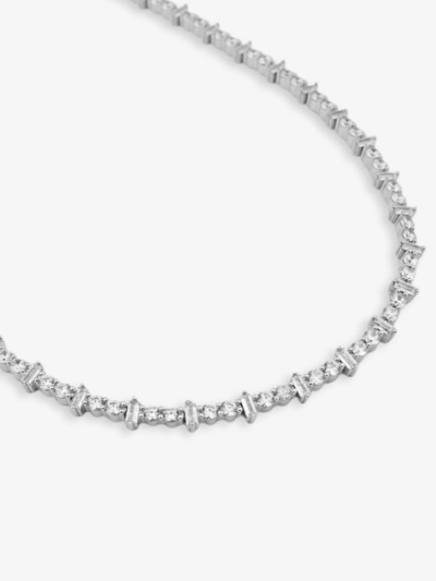Alternative view of SİLVER 3 MM DİAMOND BAGET SU YOLU 24K BEYAZ ALTIN