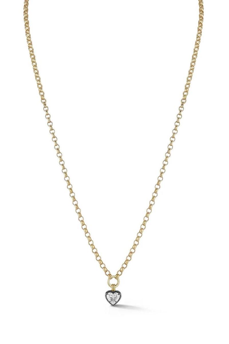 GOLD PRİVE PAVE KALP KOLYE