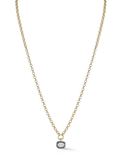 GOLD PRİVE PAVE KARE KOLYE