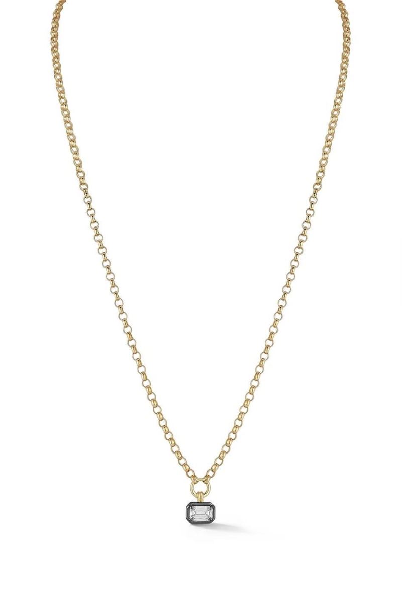 GOLD PRİVE PAVE KARE KOLYE