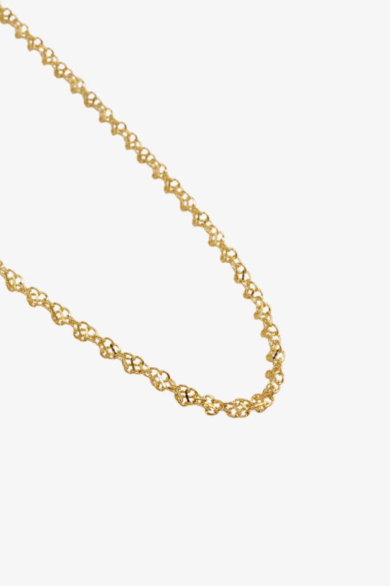 GOLD PİZZO 3 MM KOLYE 24K ALTIN KAPLAMA - Görsel 2