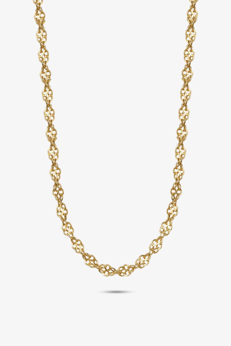 GOLD PİZZO 4 MM KOLYE 24K ALTIN KAPLAMA