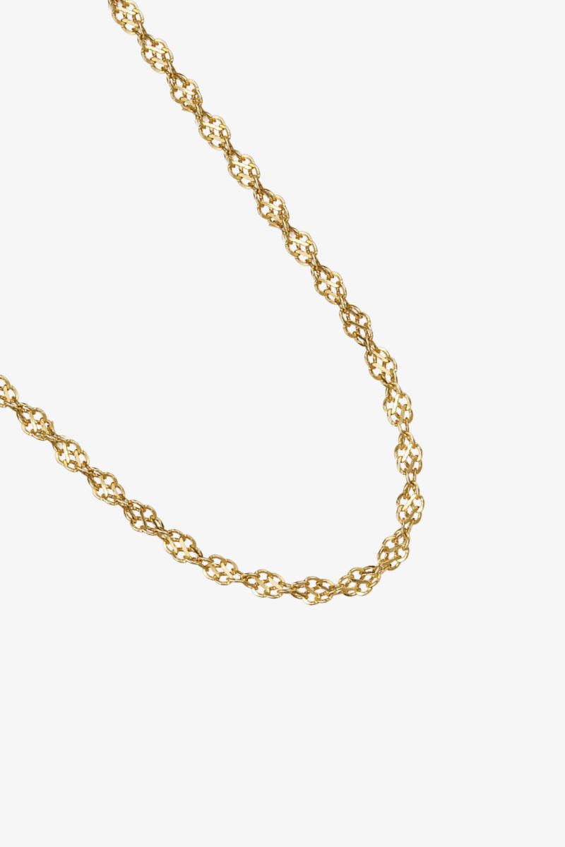 GOLD PİZZO 4 MM KOLYE 24K ALTIN KAPLAMA - Görsel 2