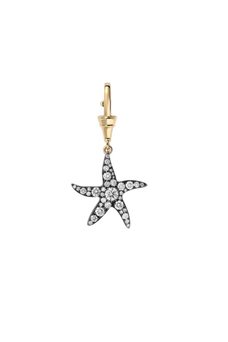 SİYAH GOLD STARFİSH DİAMOND KOLYE UCU
