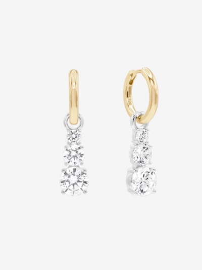 GOLD SİLVER HALKA G COLOR MOZANİT KÜPE