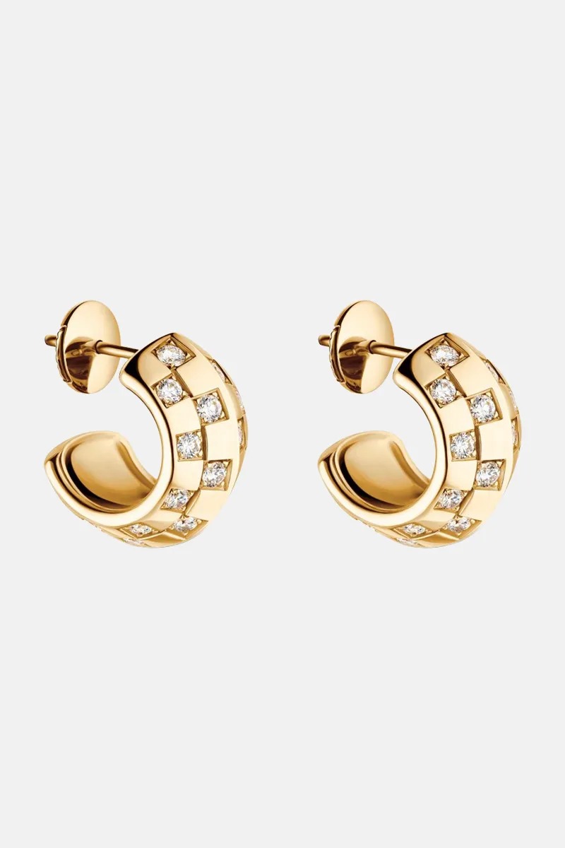 GOLD LV DAMİER KÜPE - Görsel 2