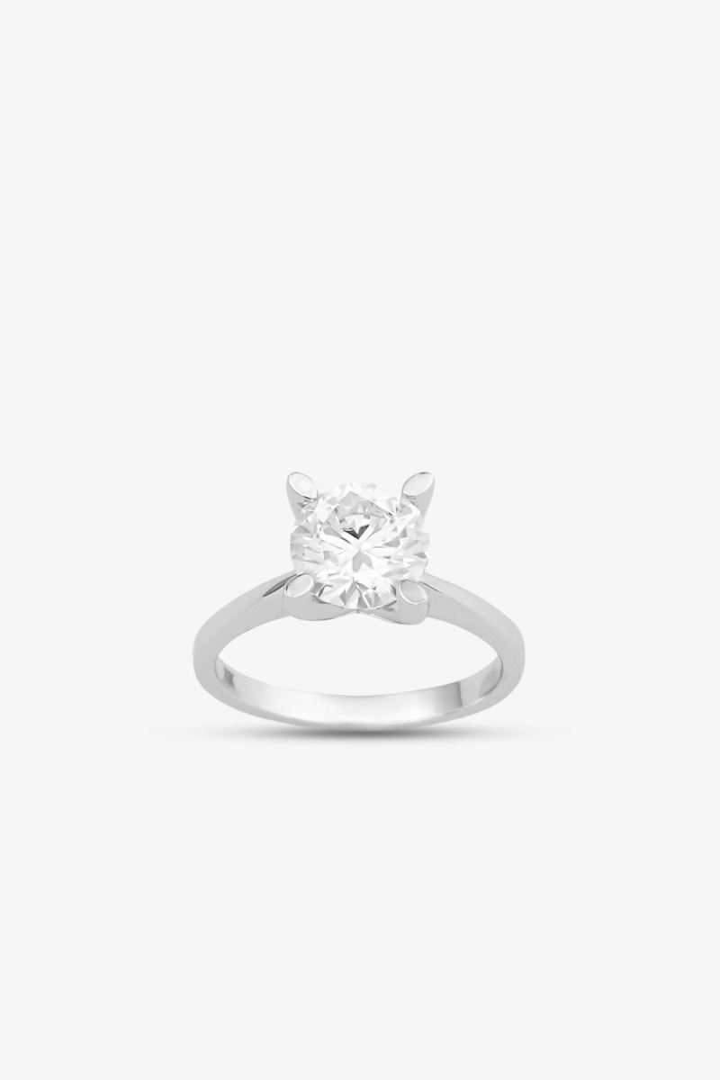 SİLVER 18 AYAR ALTIN BADEM MONTÜR 2 CARAT YÜZÜK