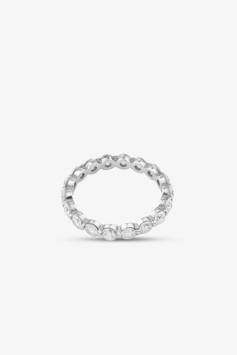 SİLVER 18 AYAR ALTIN İNCE TAMTUR 2.70 CARAT YÜZÜK - Görsel 2