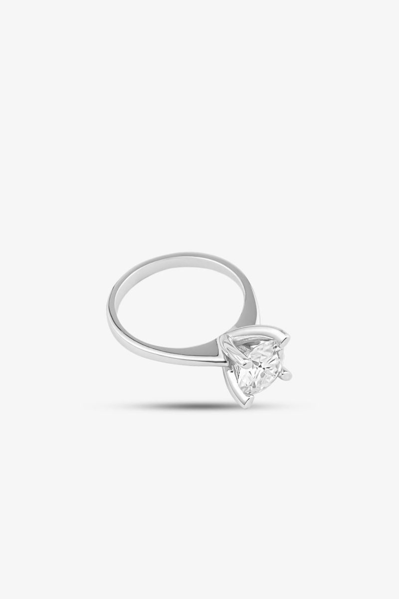 SİLVER 18 AYAR ALTIN BADEM MONTÜR 2 CARAT YÜZÜK - Görsel 2