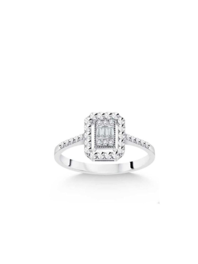 SİLVER BAGET 0.30 CT PIRLANTA YÜZÜK