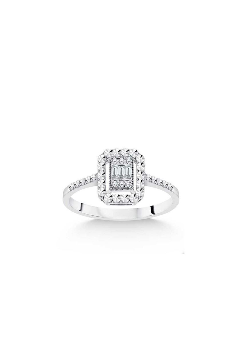 SİLVER BAGET 0.30 CT PIRLANTA YÜZÜK