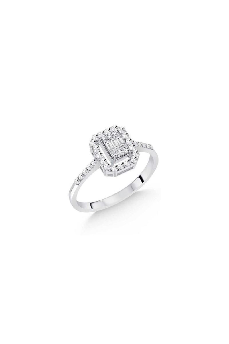 SİLVER BAGET 0.30 CT PIRLANTA YÜZÜK - Görsel 2