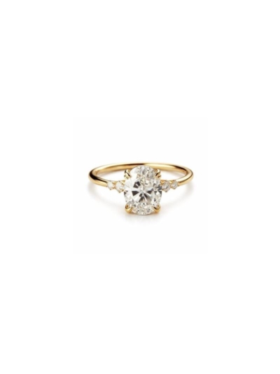 GOLD VINTAGE OVAL PIRLANTA YÜZÜK