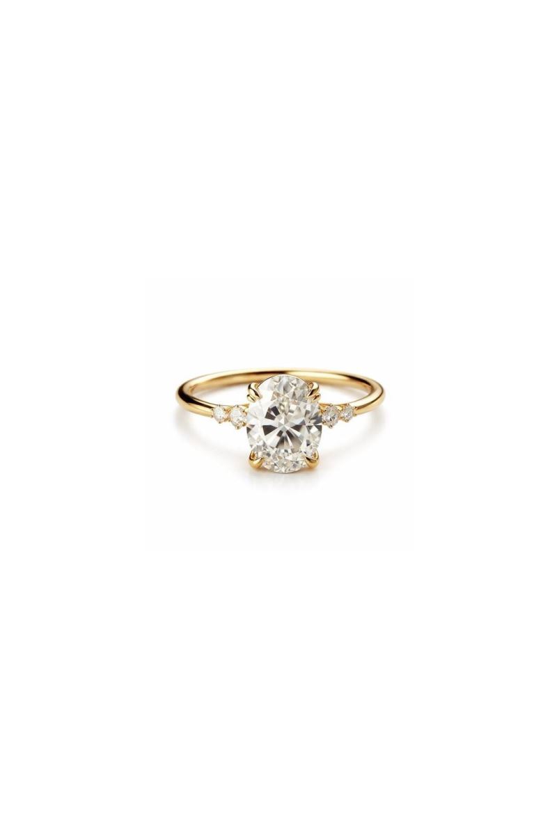 GOLD VINTAGE OVAL PIRLANTA YÜZÜK