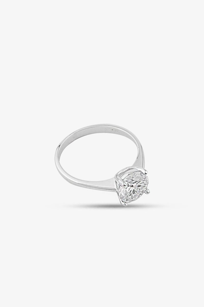 SİLVER 14 AYAR ALTIN PIRLANTA 1 CARAT YÜZÜK - Görsel 2